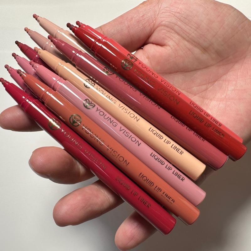 YOUNG VISION Matte Liquid Lip Liner Sponge Gourd Head Matte Nude Waterproof Lip Glaze Lippenstiftstift