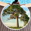 Big Tree Print Round Beach Towels, Polyester Sand Resistant Shawl Beach Blanket,Soft Absorbent Quick Dry Pool Towel Picnic Mat