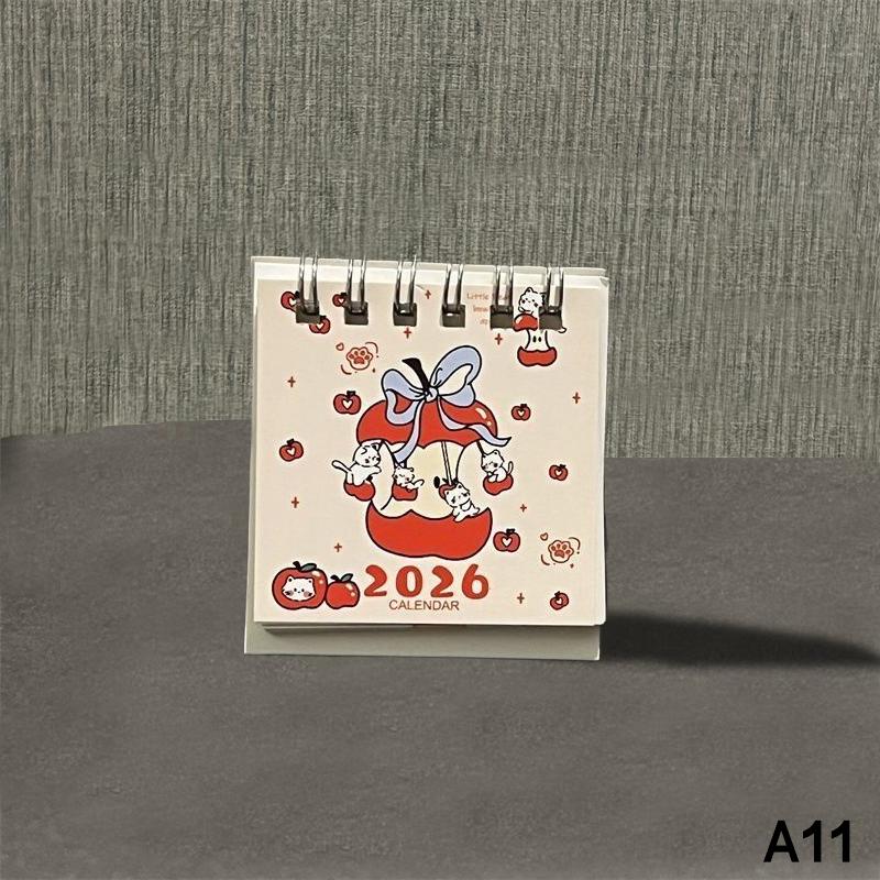 

Мини настольные календари 2026 года Милый дизайн с бабочкой и лошадью Бумажный ежемесячный планер Ежедневное офисное и личное планирование Милый декор для стола
