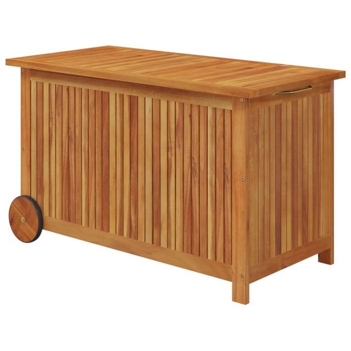 VidaXL Boîte de rangement de jardin avec roues 90x50x58 cm Bois acacia, mobilier de jardin, mobilier de terrasse, coffre de 319711
