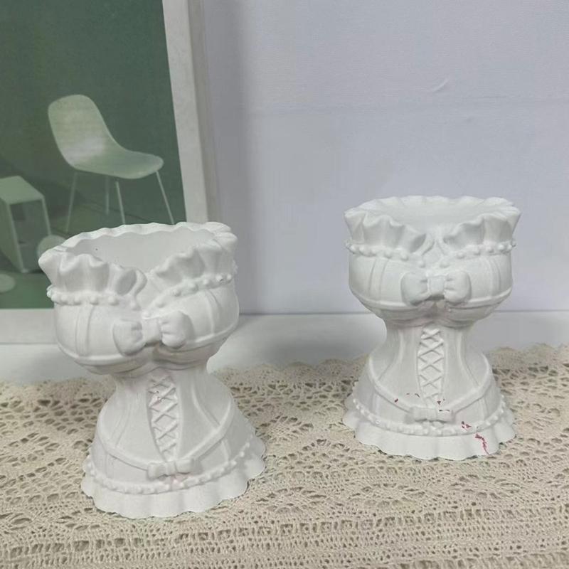 Skirt Vase Silicone Mould Handmade Woman Dress Candle Molds DIY Epoxy Resin Casting Moulds DIY Gypsum Flower Pots Making