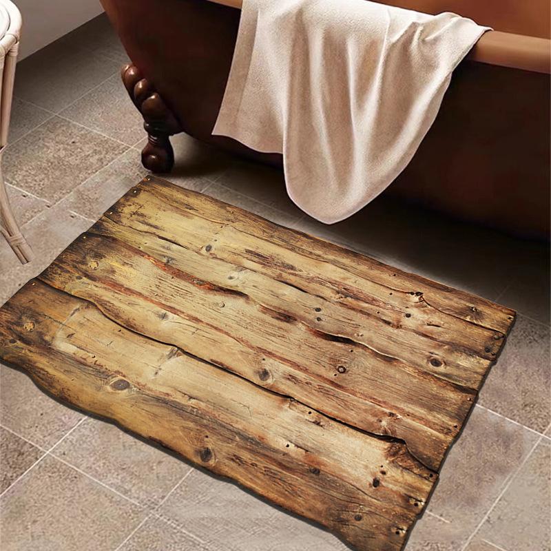 Diatomeeënaarde Badmat 40*60cm - Houtnerf Design, Sneldrogend, Absorberende Badkamervloer voor Douche, Wastafel, Entree