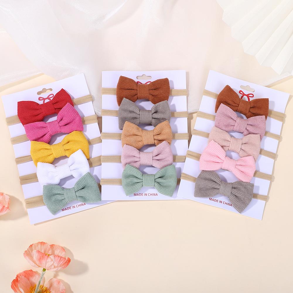 15Pcs/Set Cotton Baby Bows Headband Nylon Random Color Hair Bands for Children Girls Soft Hairband Toddler  Hair Accessories