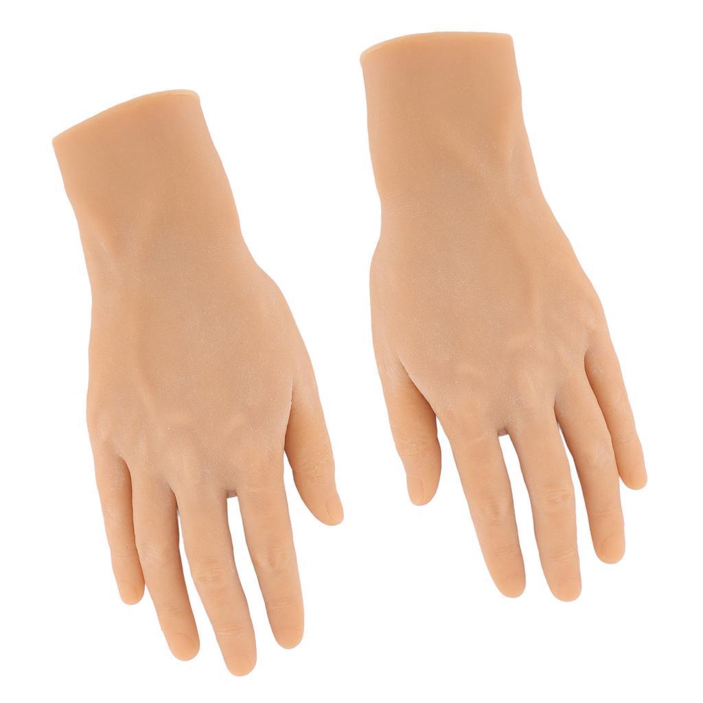 1 Pair Silicone Male Hand Model Simulation Silicone Artificial Hand Model Reusable Mannequin Hand for Festival Props