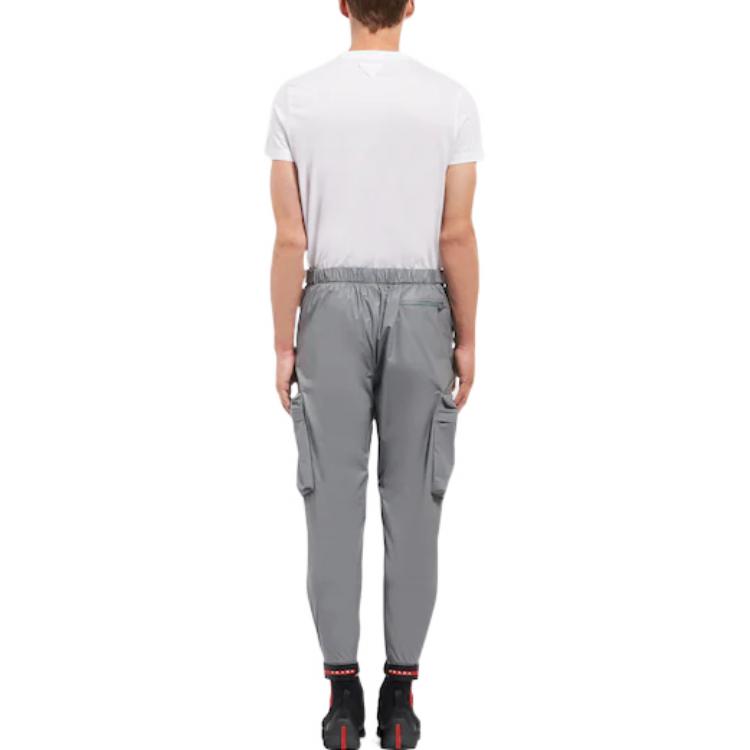 PRADA Cargo Pants Men's Silver Moderate SPH56-1T2Y-F0024-S-201