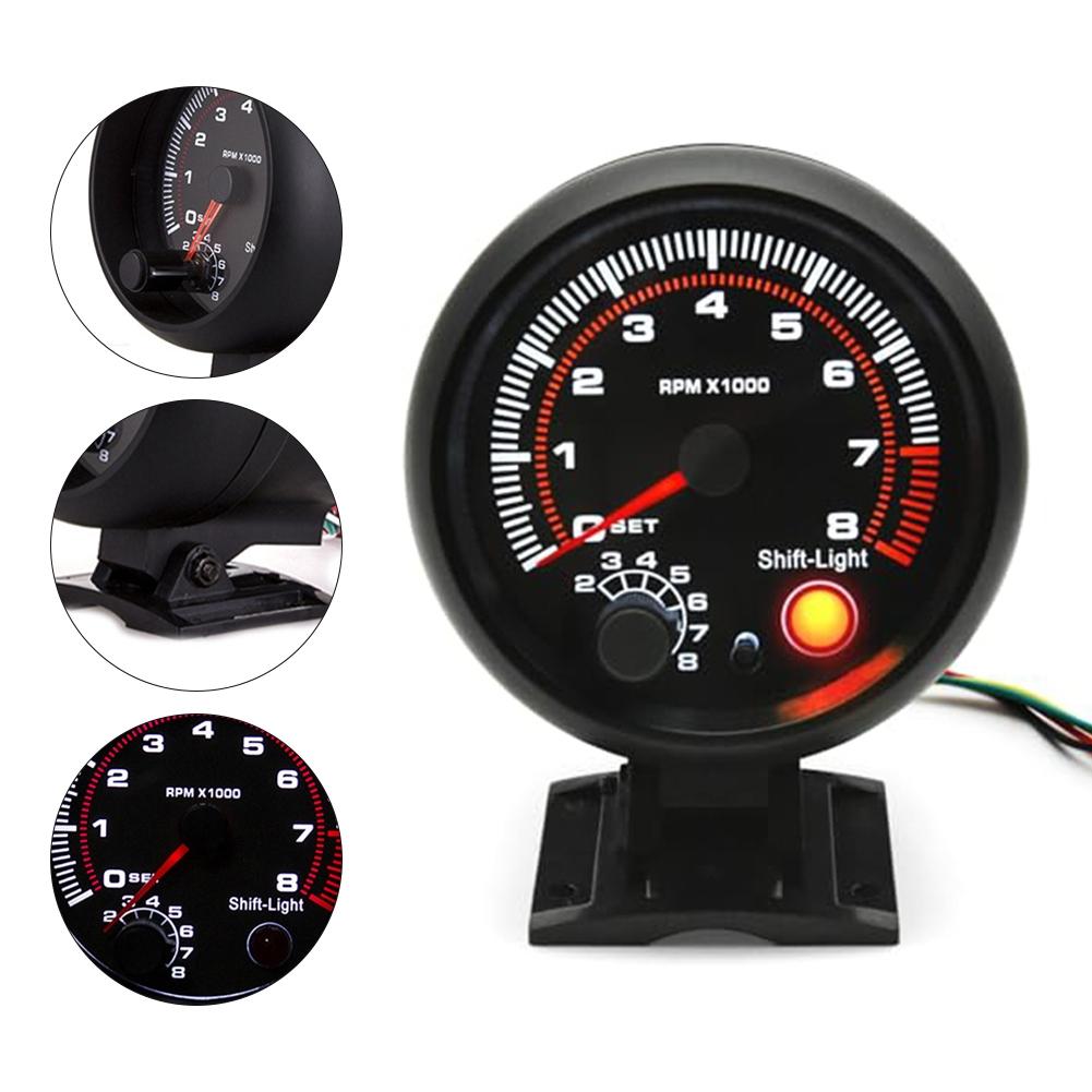 Compact Size 3.75 Inches Car Tachometer Engine Speed Gauge RPM Gauge