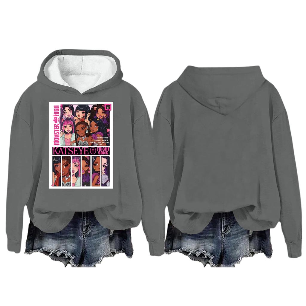 Women's Fashion Casual Long Sleeve Loose Printed Pullover Sports Long Sleeve Hooded Sweatshirt