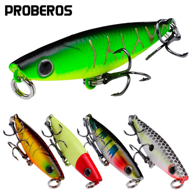 Micro-wave Popper Lure5PCS 12No.4.7cm 2gBlack hook bionic plastic hard bait is suitable for fishing with the carp and catfish