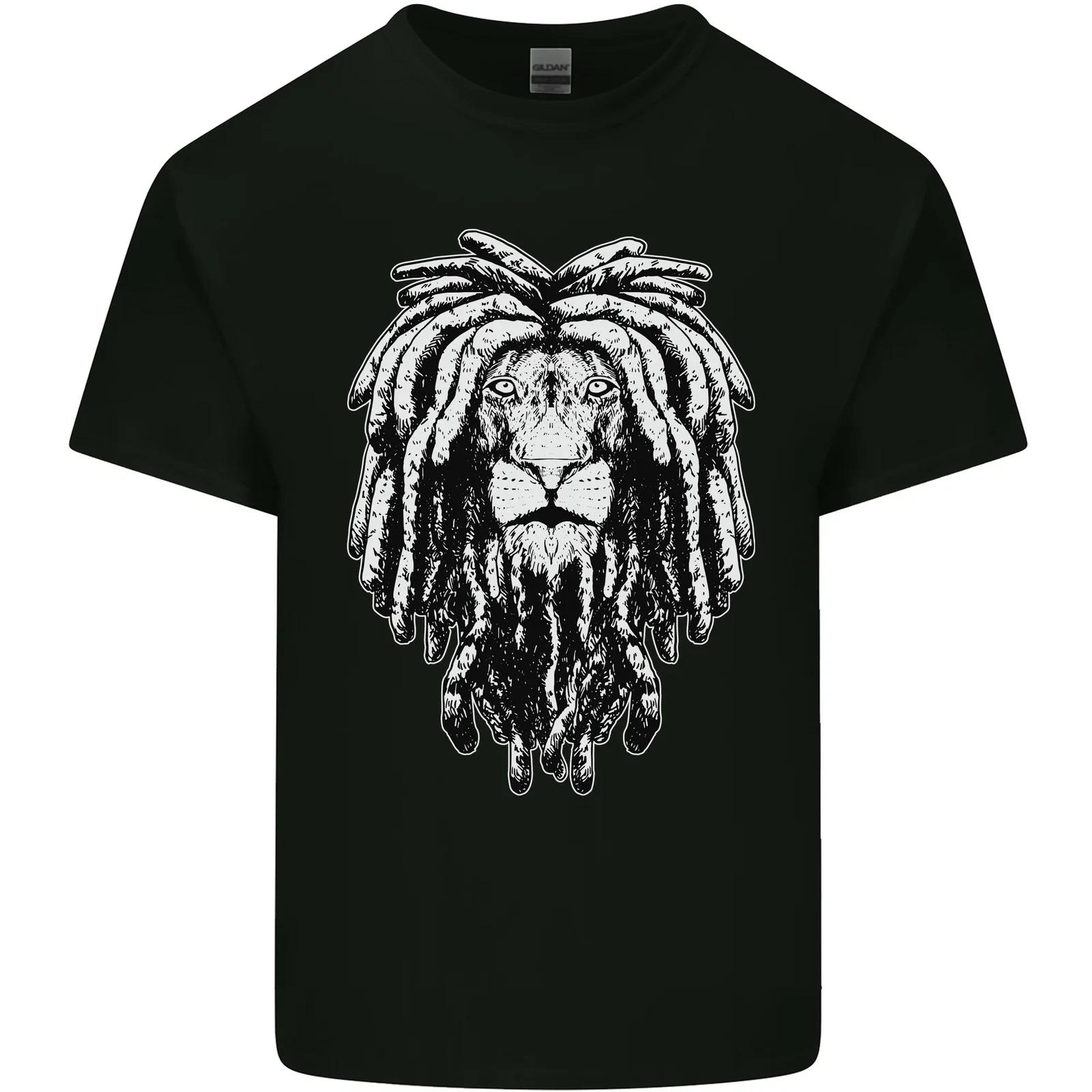 A Rasta Lion With Dreadlocks Jamaica Reggae Kids T-Shirt Childrens 4XL