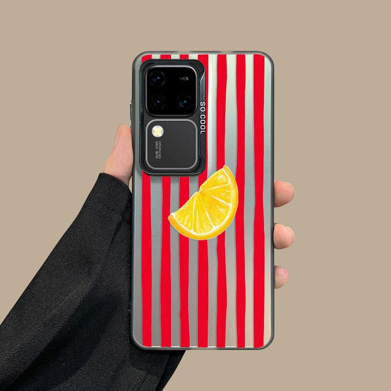 

Для Samsung Galaxy S25 S22 Ultra Plus S21 FE S24 S23 Ultra Plus FE Лазерный Чехол для Телефона Лимонно-Розовый Синий Полосатый Ретро Дизайн Чехлы Samsung S22