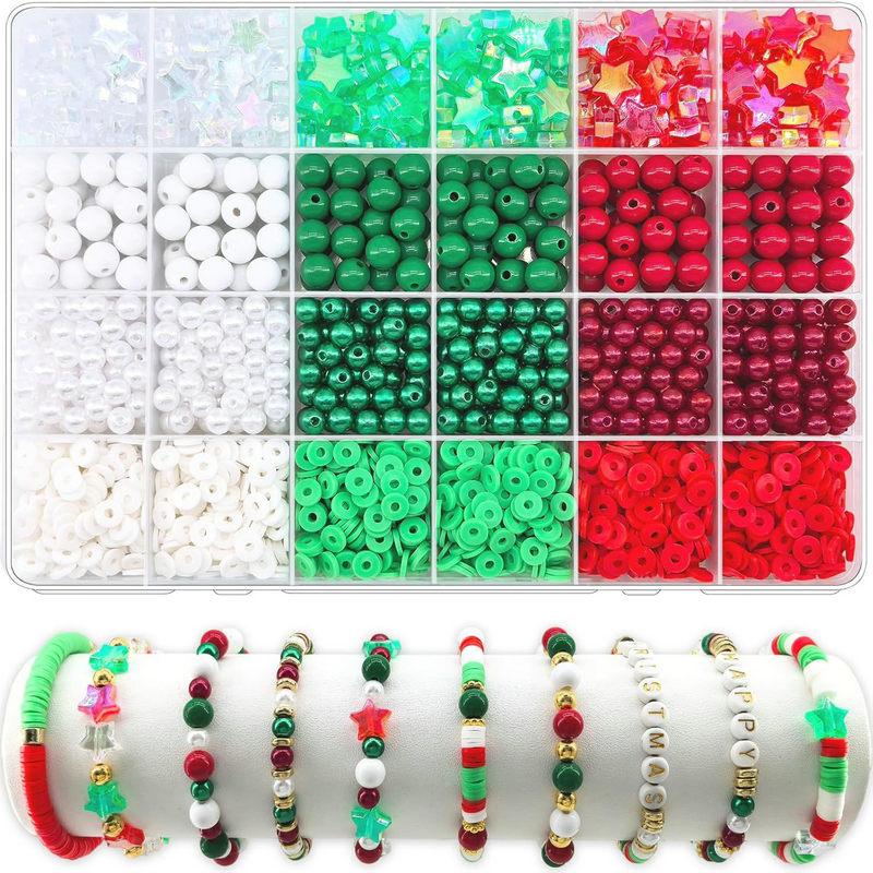 2220pcs Clay Beads Bracelet Making Kit 24 Colors Flat Preppy Beads Polymer Clay Beads for Friendship Bracelets Making Craft DIY