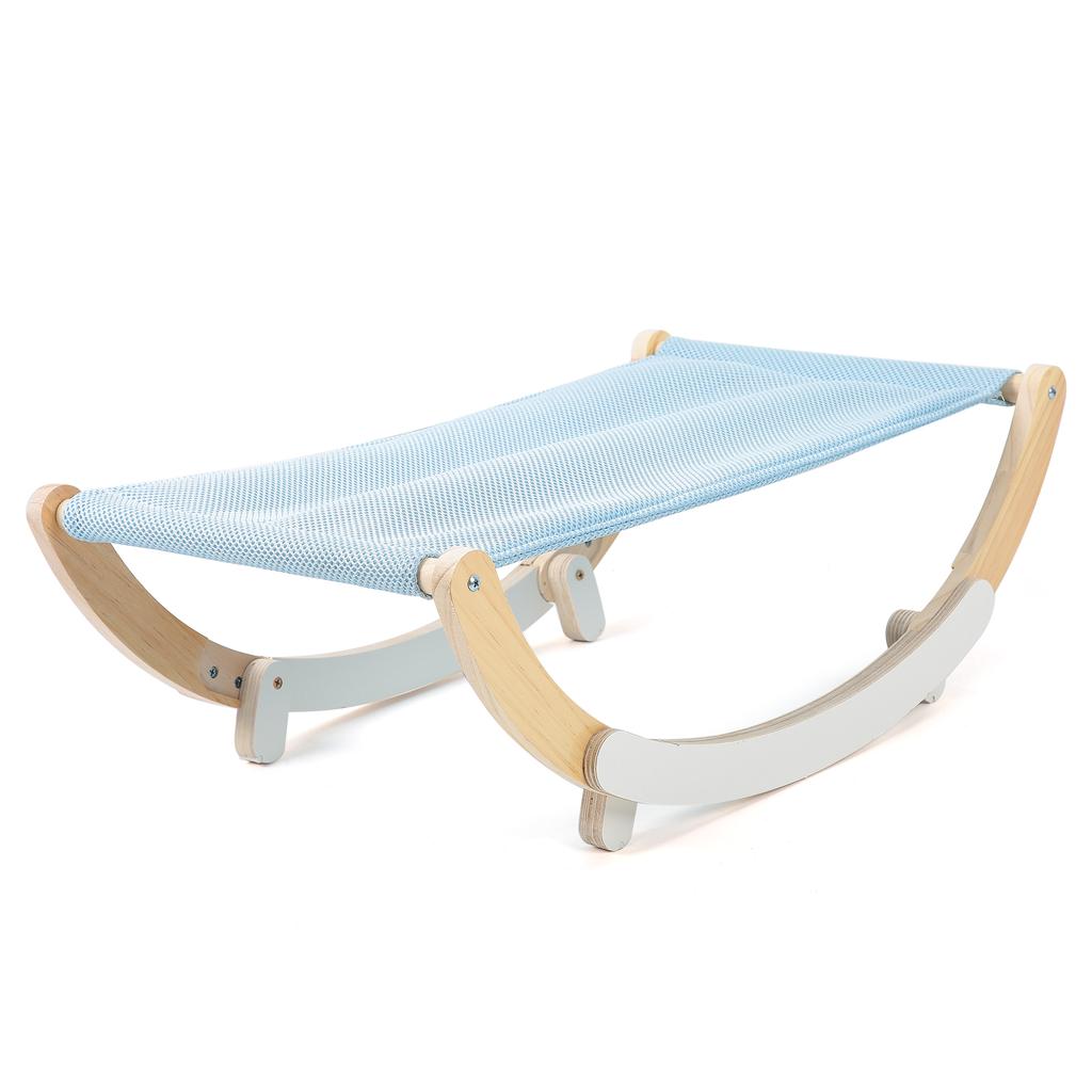 Indoor Katzen Schaukelstuhl Holzrahmen Hängematte Schlaf Schaukelbett Katzenmöbel SpielzeugBlau