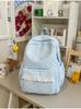 Schoolbag Japanese milk blue wave point girl backpack atmosphere lace lace gentle sweet sister travel photo small backpack