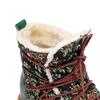 Johnature Stivaletti invernali caldi imbottiti con stampa in vera pelle fatti a mano Stivaletti piatti da donna comodi retrò