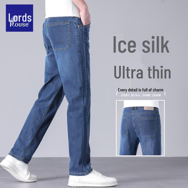 Men s Ice Silk Straight-Fit Loose Jeans 30
