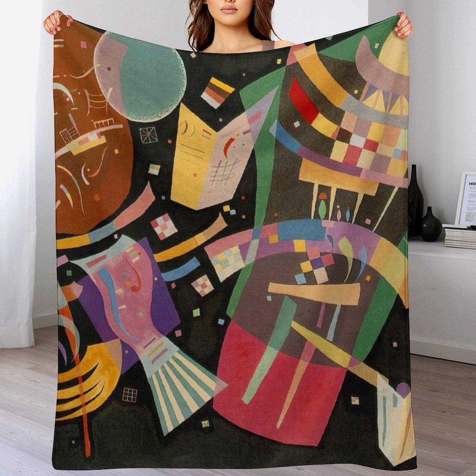Wassily Kandinsky Throw Blanket Soft Warm Blanket Gift for Grandparents 102x76cm(40x30in)