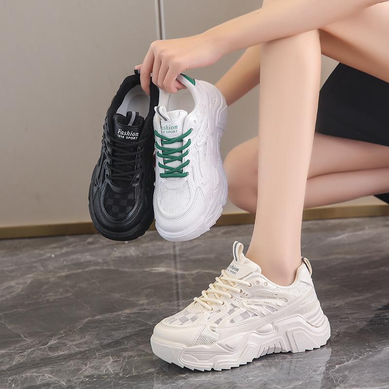 New Women's Spring And Summer Mesh Sports Shoes Fashion Vulcanize Shoes Outdoor Running Women Sneakers Platform Sneakers 35-40