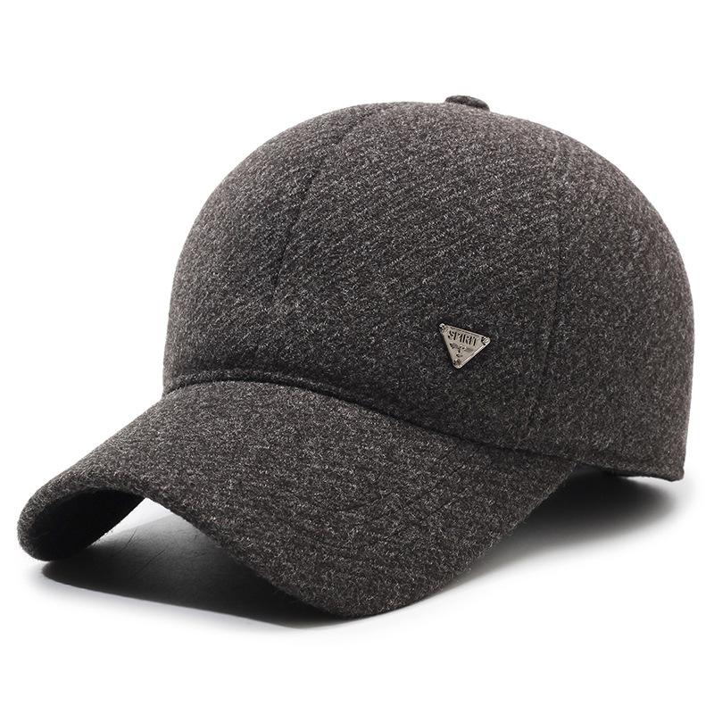 

Осенне-зимняя мужская бейсбольная кепка, толстая, уличное утепленное кепка, теплая кепка для людей среднего и пожилого возраста серый