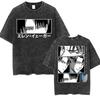 Attack on Titan Retro Gewassen Oversized Y2k T-shirt Dames Heren Mikasa Ackerman Eren Jaeger Wings of Freedom Katoenen Kleding