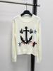 High-End Women's 26AW Soft Knit Anchor Jacquard Pullover Sweater
