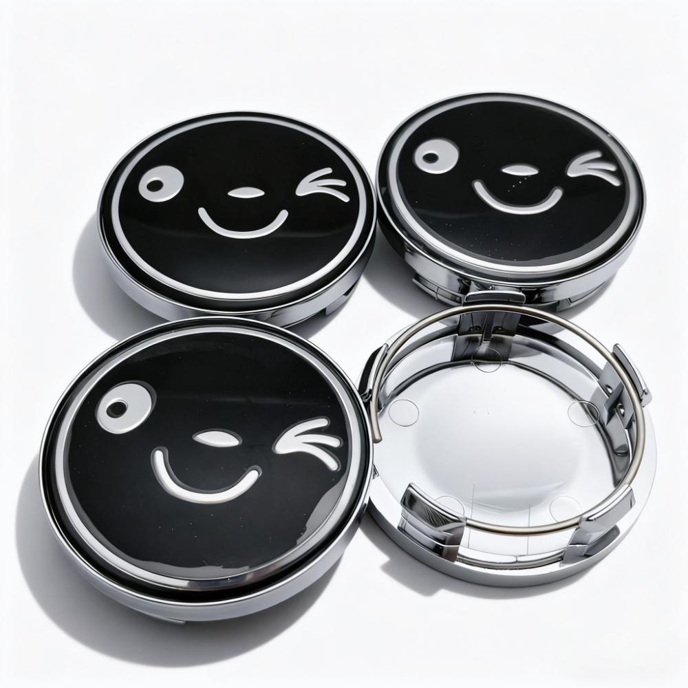

4pcs 58MM 54MM Smile Logo Emblem Badge Car Wheel Center Caps Wheel Hubcaps Rim Hub Center Dust Cover Replace Car Accessories Smile Badge&4pcs T58 Wheel Caps
