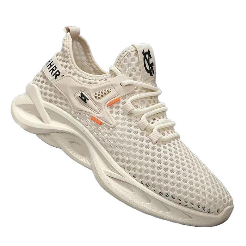 Men's Shoes Summer Fashion Breathable Lightweight Hole Shoes Green Outdoor Trend Thick Soles Will Make Sports Shoes