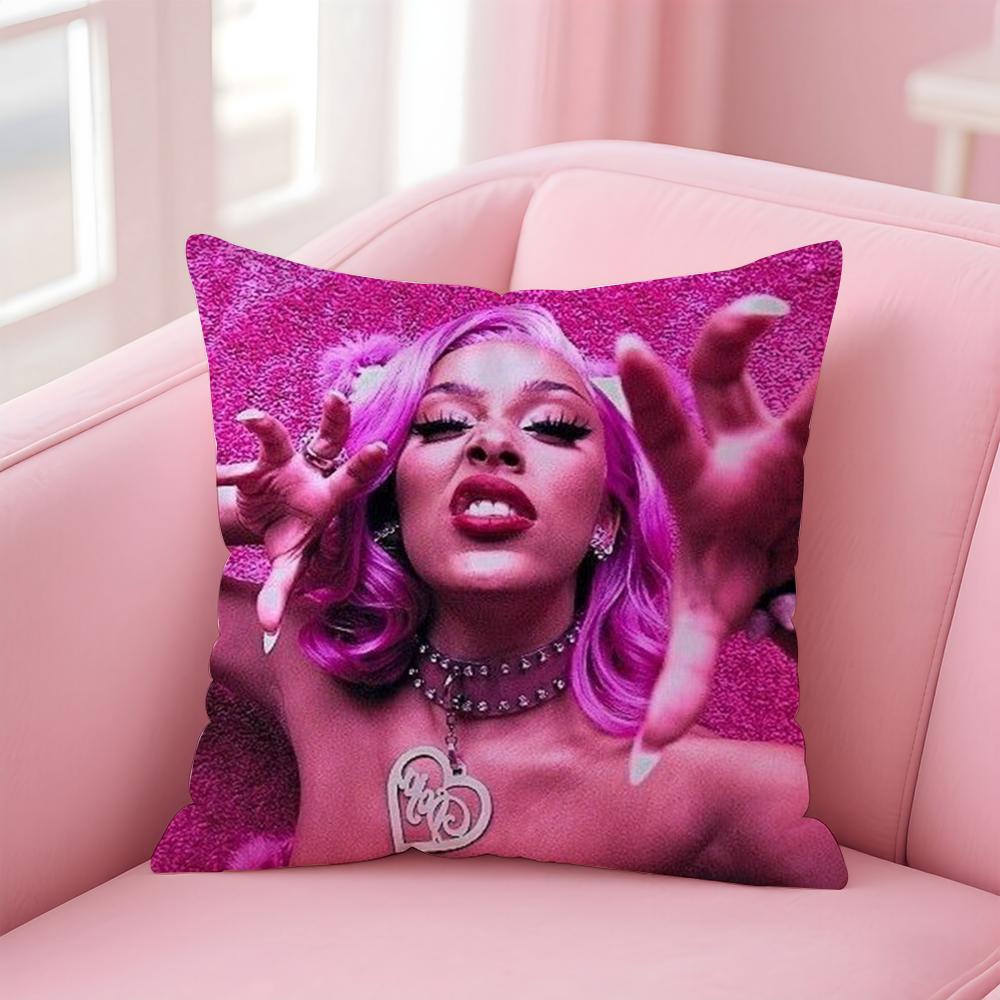 Singer D-Doja CatS Cushion Cover Home & Car Multi-Scene Pillow Cover - Reversible, Soft & Durable for Daily Use