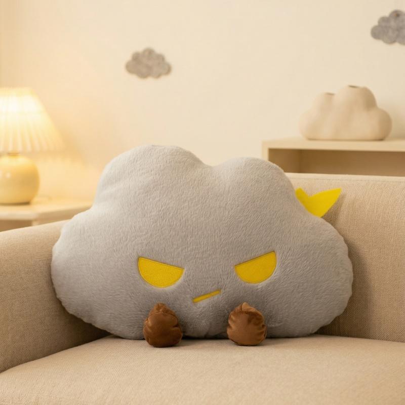 Creative Cartoon Emotion Cloud Plush Toys Soft Cozy Mood Cloud Throw Pillow Cuddly Sofa Cushion Funny Room Decor Cute Gift