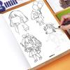 Anime Karakter Dier Lijntekening Tekenboek Voor Beginners 46 Pagina's Eenvoudige Handgetekende Omtrekken Om Over te Trekken & Oefenen met Schilderen