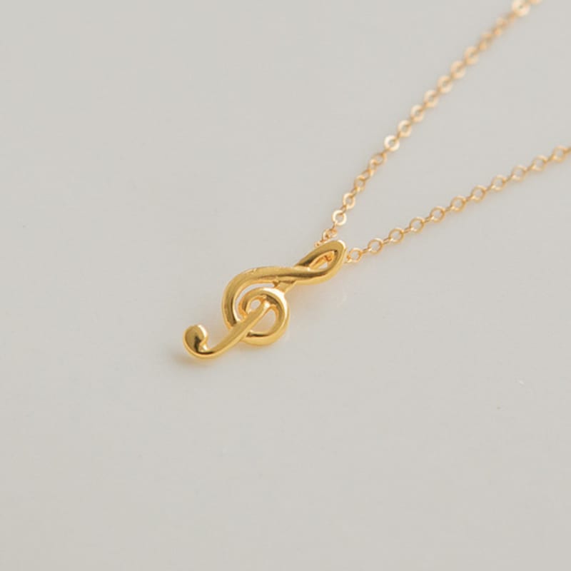 LUNNE 14k Zlato Náhrdelník s přívěskem hudební noty (Zlato plněné) #GFN21