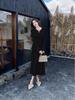 Elegant Bell Sleeve Bodycon Knit Dress and Coat - New Chinese Style for Women, Autumn Winter Collection