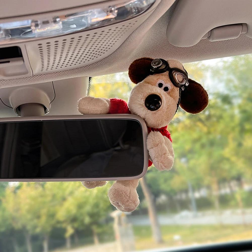 Cane Cucciolo Peluche Occhiali Decorazione Specchietto Retrovisore Auto Ornamento Auto Ciondolo Decorazione Console Centrale Accessori per la Casa