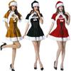 Christmas Costume Accessories Set with Christmas Dress Christmas Hat and Shawl Women Christmas Santa Dress up Outfits