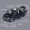 1:32 A6l S400l Legierungsmodell Spielzeug Diecast Auto Vorderradlenkung Türen öffnen Sound Licht Rückzugfahrzeug Heimdekoration Geschenk