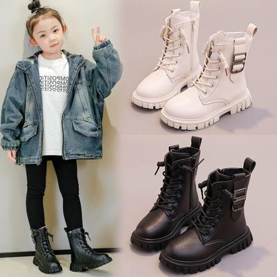 Children Fashion Boots Girls Ankle Boots Non-slip Casual Kids School Shoe PU Leather Boys Warm Booties