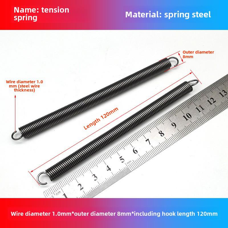 1.0mm Yellow Spring Steel Tension Spring with Hook Clamp for Mop Brake Binding Machine