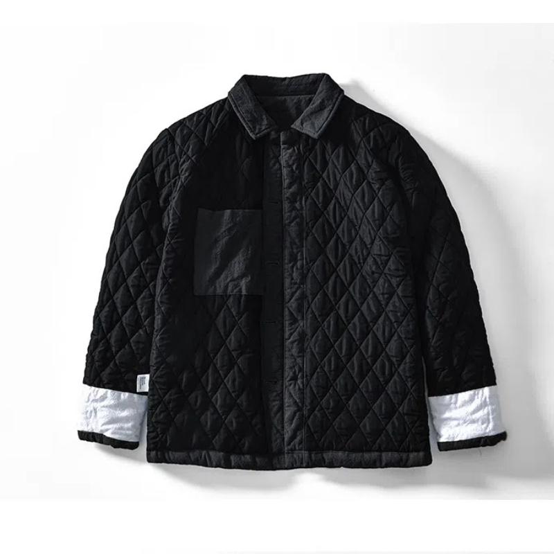Autumn and Winter Warm Mens Jackets Chinese Style Traditional Clothing Padded Button Jacket Casual Lapel Collar Thicken Parkas Coat