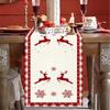 Christmas Table Runner Linen Holiday Decor Creative Halloween Thanksgiving Tablecloth Festive Atmosphere