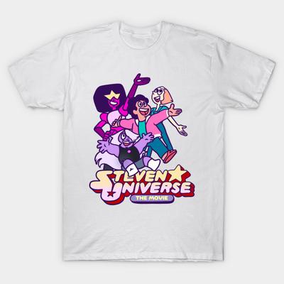 Men Black Print T-shirt Steven Universe The Movie No-Cut Transfer Paper Print Cotton Tshirt