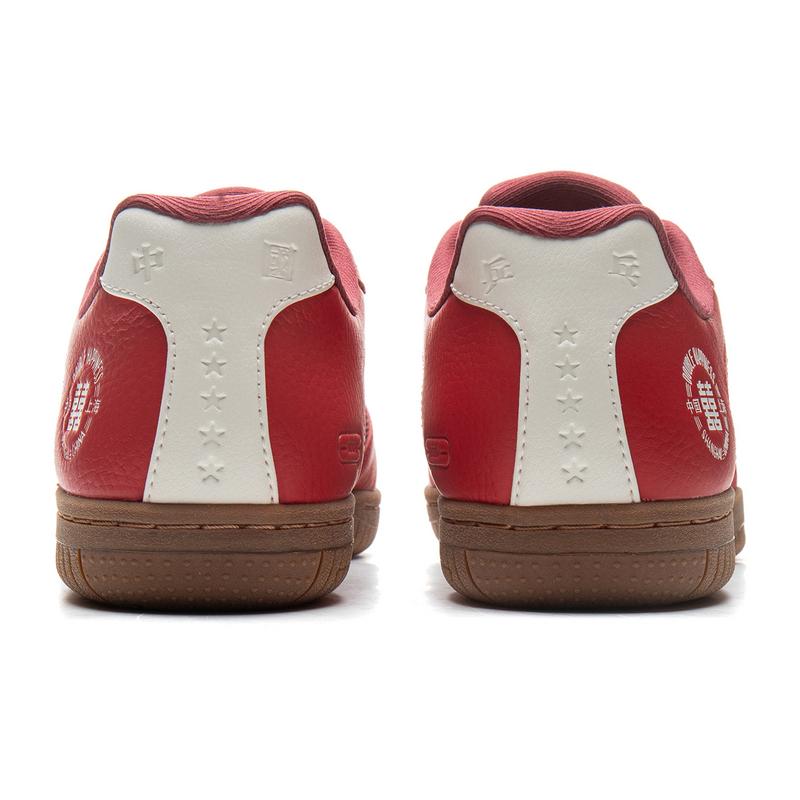 Li Ning Ping Pong Series Lightweight High Resilience Trendy Sports Casual Shoes Unisex Casual Shoes White Red AZGU151-1