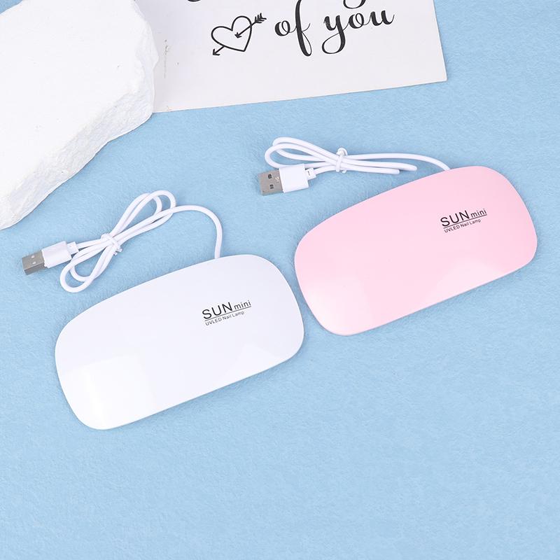 D2 6w Portable Usb Nails Dry Tool Home Mini Nail Lamp Uv Led Gel Polish Cured Pink White Nail Dryer Machine Uv Lamp Cute Desk