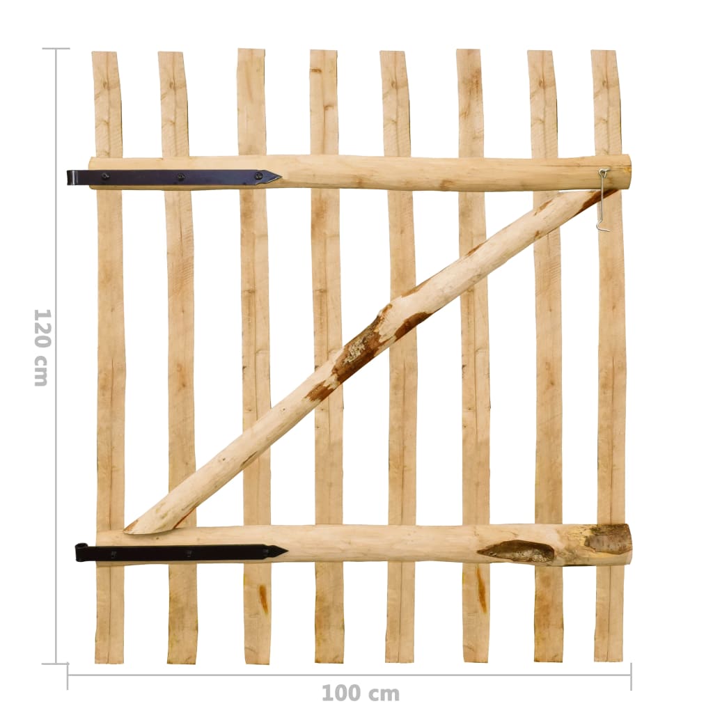 Vidaxl Wooden Gate, Hazel, 100X120 Cm