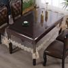 Transparent PVC Tablecloth Waterproof, Oil Proof Clear Coffee Table Table Mat Washable and Non Slip Tablecloth Lace Edge