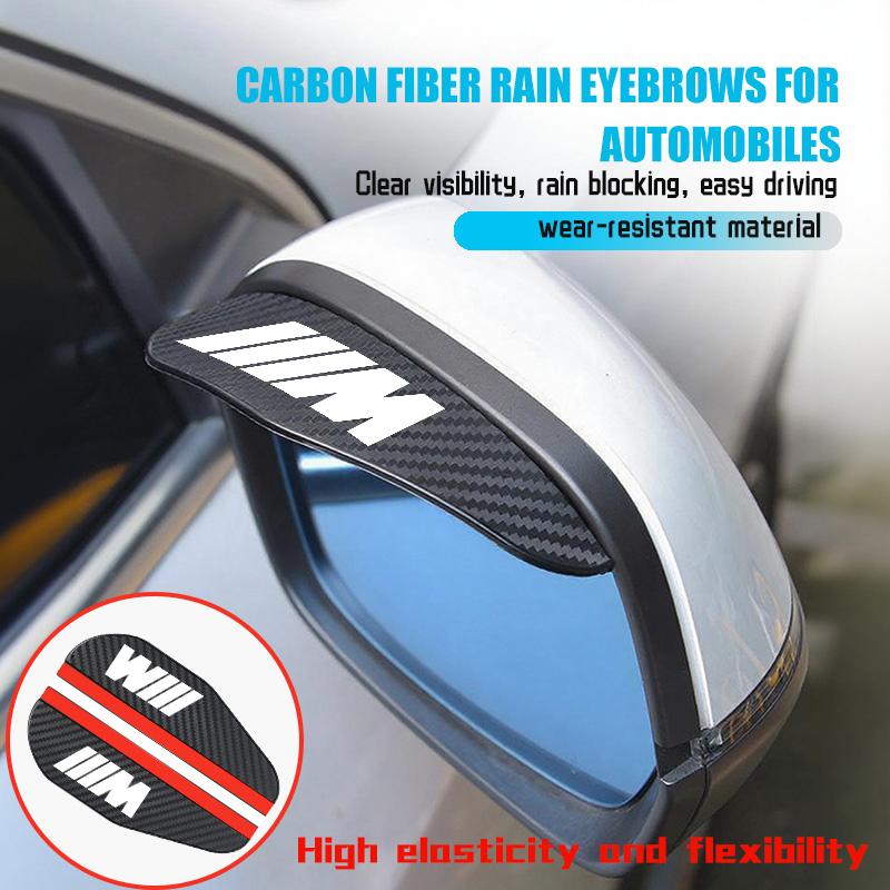 2PCS Car Rearview Mirror Sticker Rain Eyebrow Protector Cover For BMW Performance M E87 E30 E46 E28 F35 G20 E93 F20 X3 X