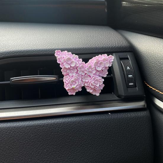 Decorative Floral Air Vent Clip Cute Tulip/Butterfly Car Air Conditioner Outlet Clip Charm for Auto Interior Accessories