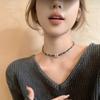 Colar Choker Corrente Clavícula Alto Senso Tira de Pescoço Corrente de Pescoço Personalidade Versátil Temperamento Corrente de Couro Emenda Decoração de Pescoço Maré