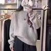 Korean Embroidered Bear Knit Sweater, Soft & Warm for Autumn/Winter