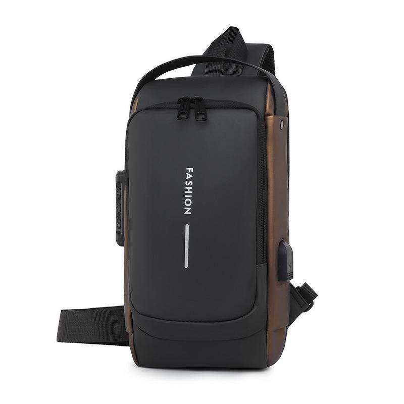 Locomotive Bag Password Anti-theft Breast Bag, Men's Shoulder Bag, Large-capacity Casual Men's Bag, Multi-functional Messenger Bag