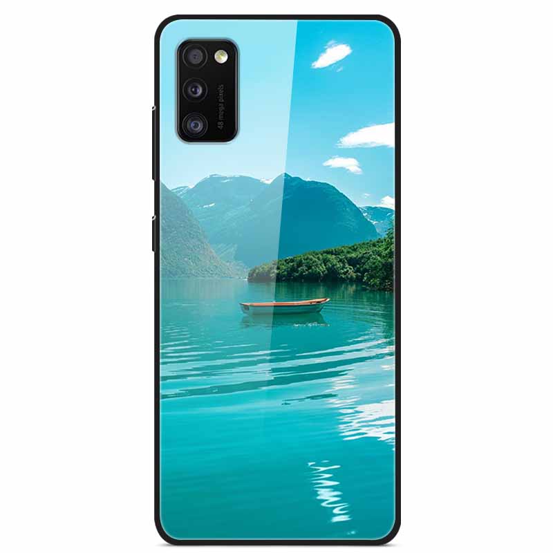 Para Samsung A41 Funda A31 A71 A51 Cristal Templado Cubiertas Traseras Rígidas Para Samsung Galaxy A51 Fundas de Teléfono Fundas Protectoras Coque A 41