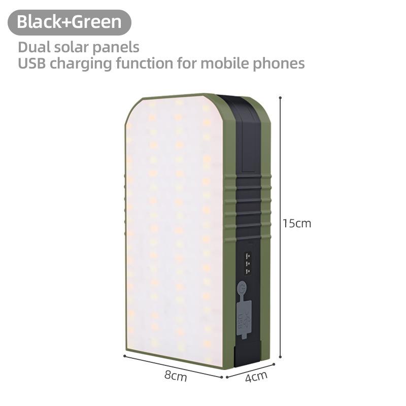 1000LM Faltbare LED Campinglampe, Solar-/USB-wiederaufladbar - Powerbank, Wasserdicht, Haken für Außenarbeiten, Notfall, Nachtfischen